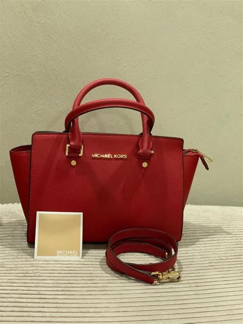 michael kors selma saffiano leather medium satchel tulip|michael kors mid size satchel.